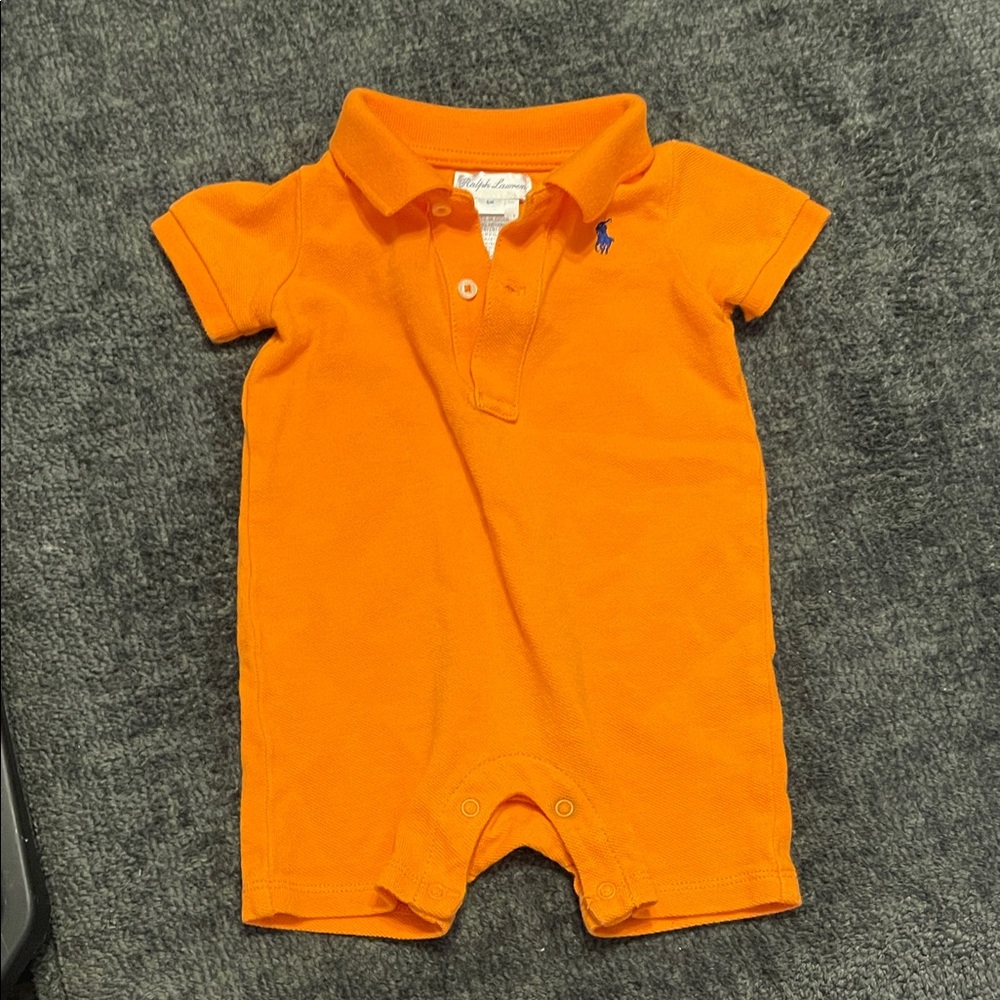 Ralph Lauren Vibrant Orange Baby Romper